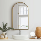 Wall Mounted Arched Golden Frame Mirror