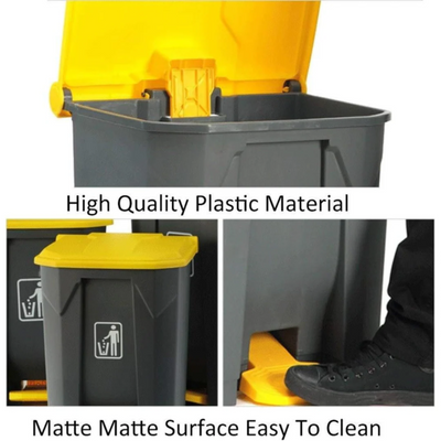 Garbage Bin Trash Can With Lid & Foot Pedal 80L