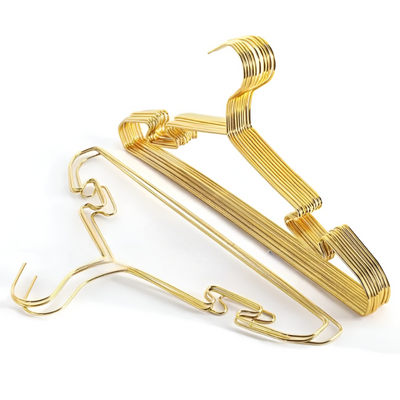 Clothes Hangers  Metal Gold 10 Pcs Set