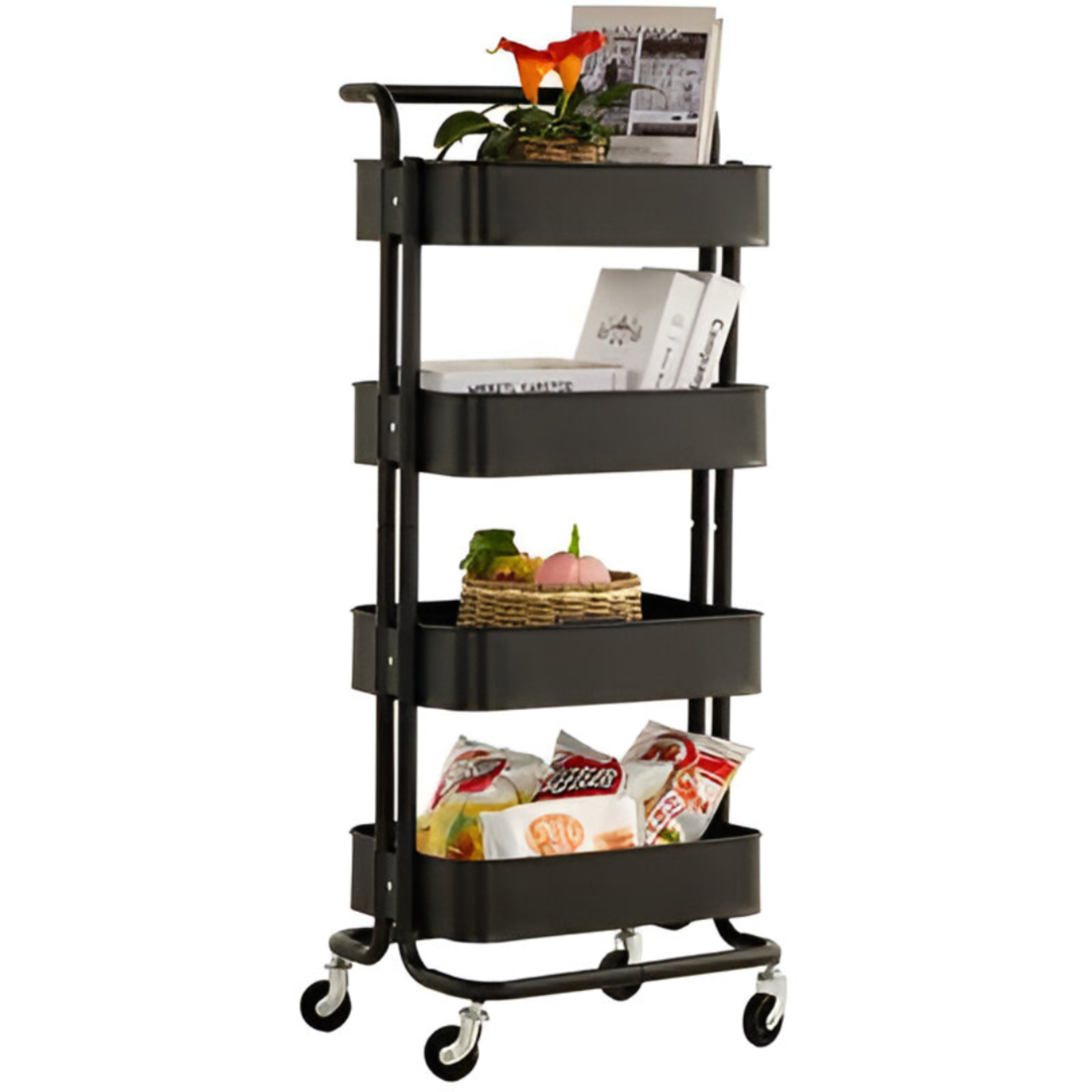 4 Layer Storage Trolley Rack Metal