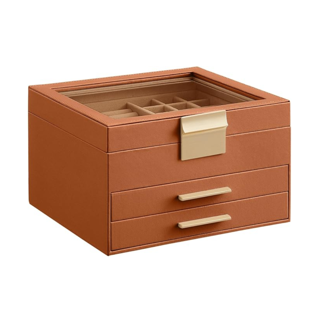 Jewelry Storage Box Organizer with 2 Drawers