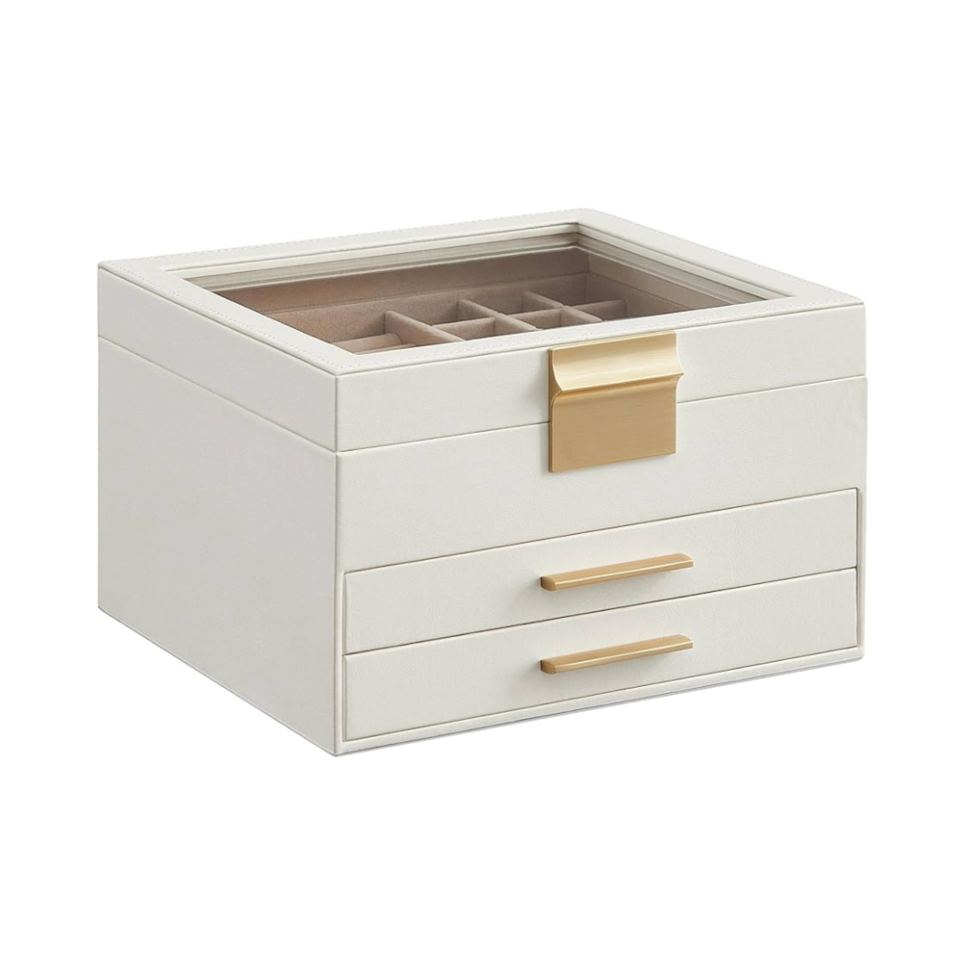 Jewelry Storage Box Organizer with 2 Drawers
