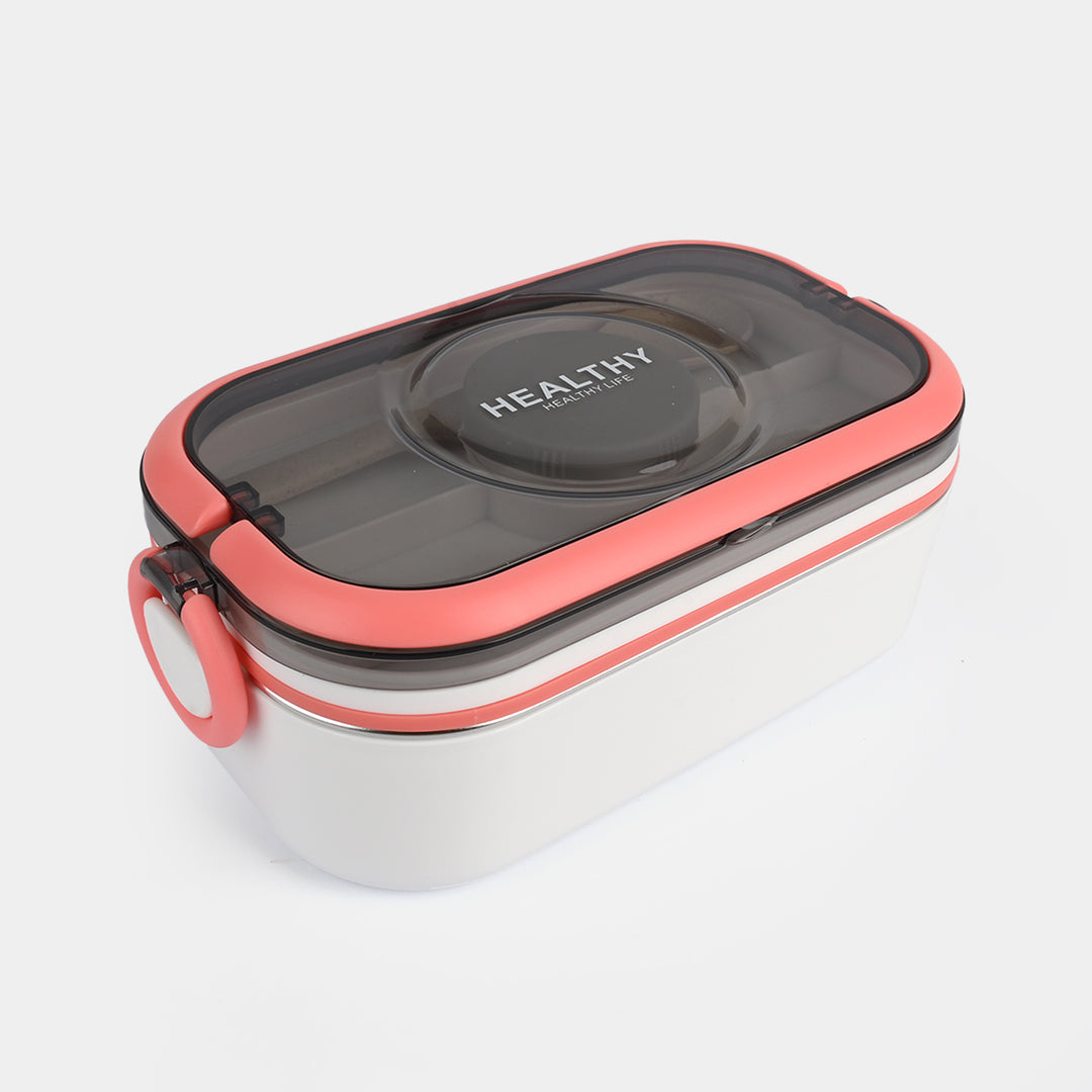 Lunch Box 800Ml White & Pink Lb-65