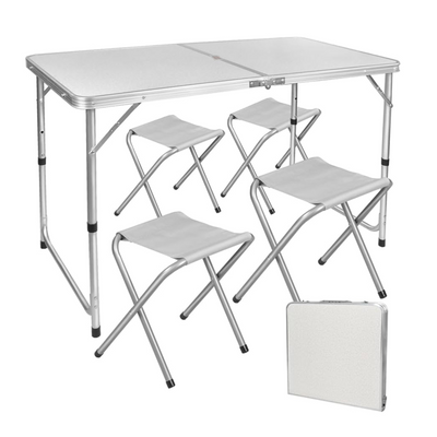 Portable Aluminium Foldable Table For Picnic & Camping With 4 Chairs