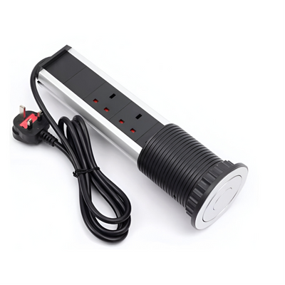 Pop up Extension cord 3 socket with 2usb port