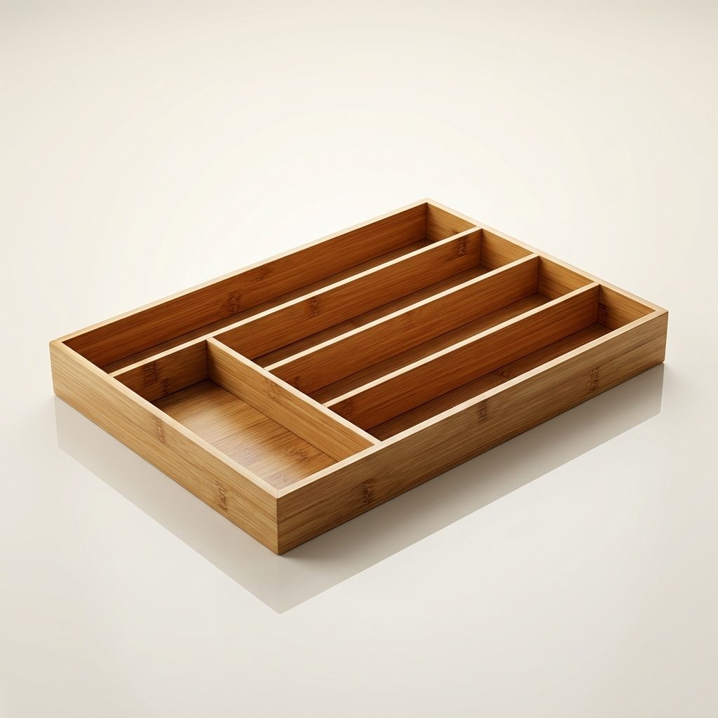 Bamboo Tray Cutlery Tray 5 Slots