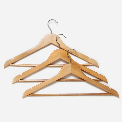 Wooden Cloth Hangers 3 Pcs Set