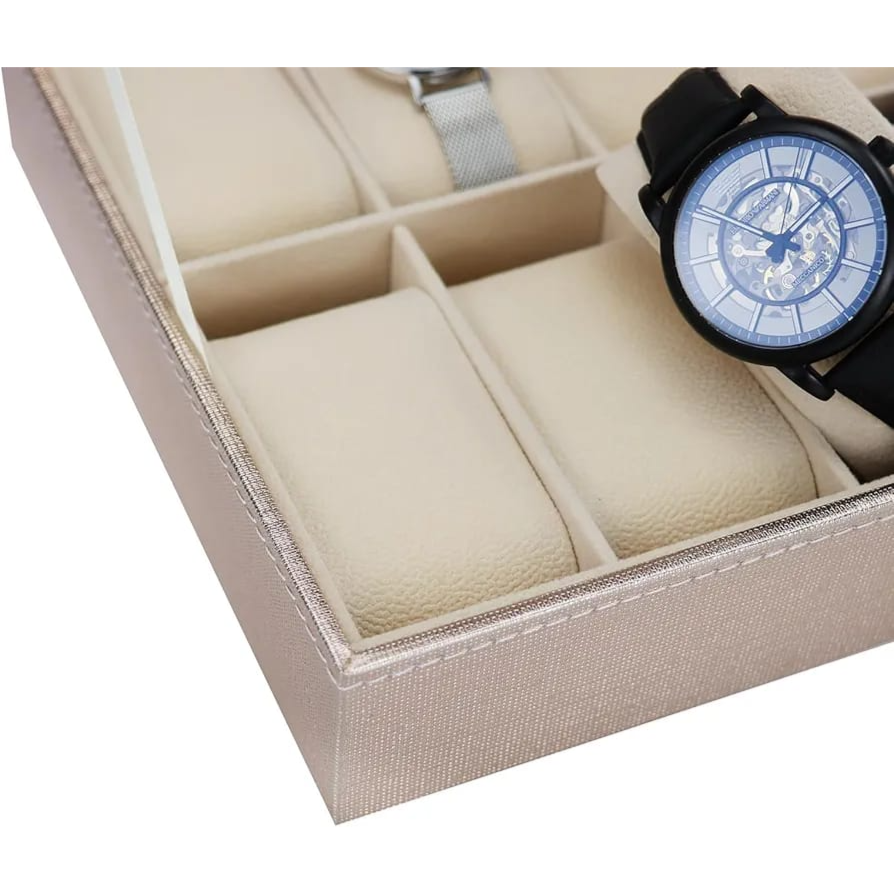 Watch Box Organizer Leather 12 Slots