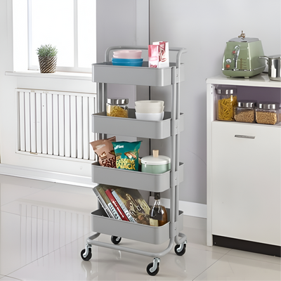 4 Layer Storage Trolley Rack Metal