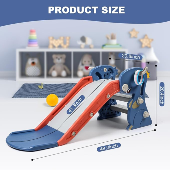 Foldable Kids Baby Toddler Slide With Climbing Step