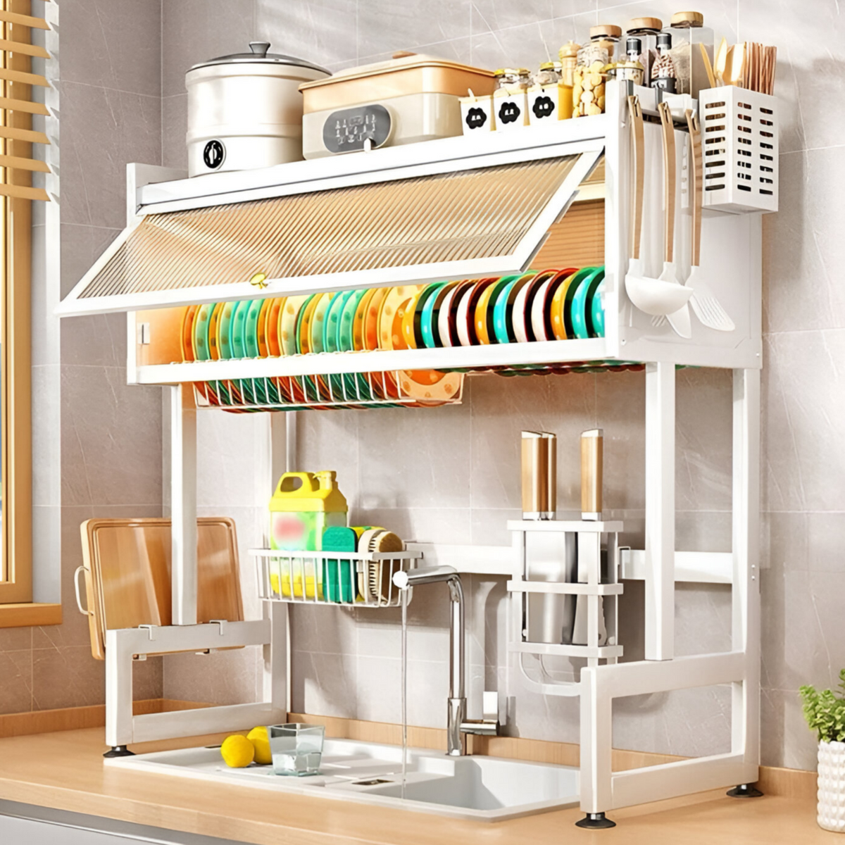 Kitchen Sink Rack With Door