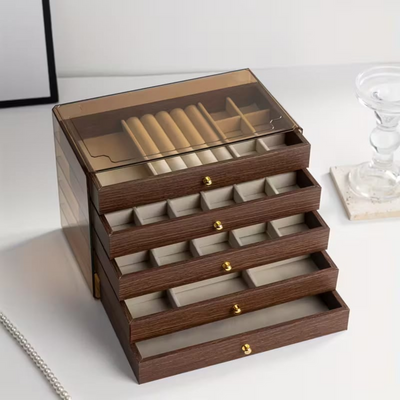 Wooden Jewelry Box Organizer 5 Drawers