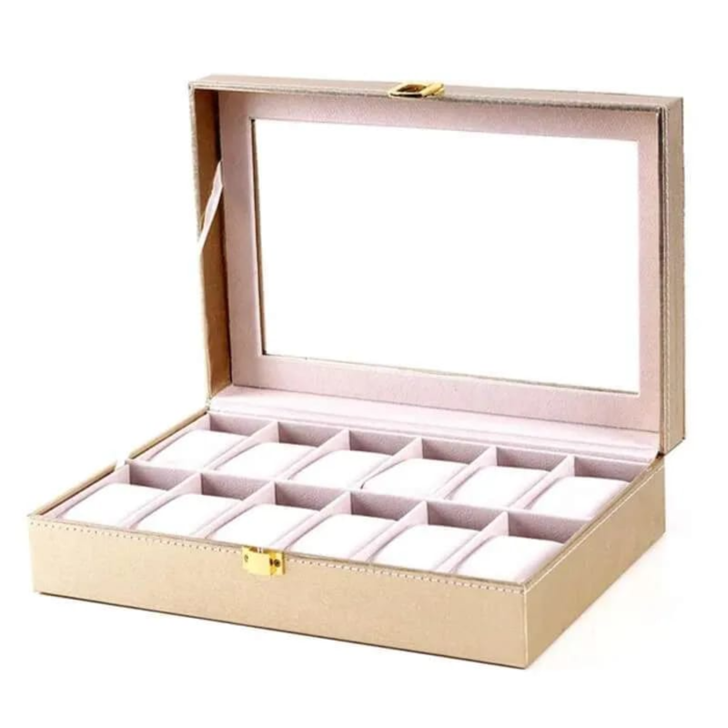 Watch Box Organizer Leather 12 Slots