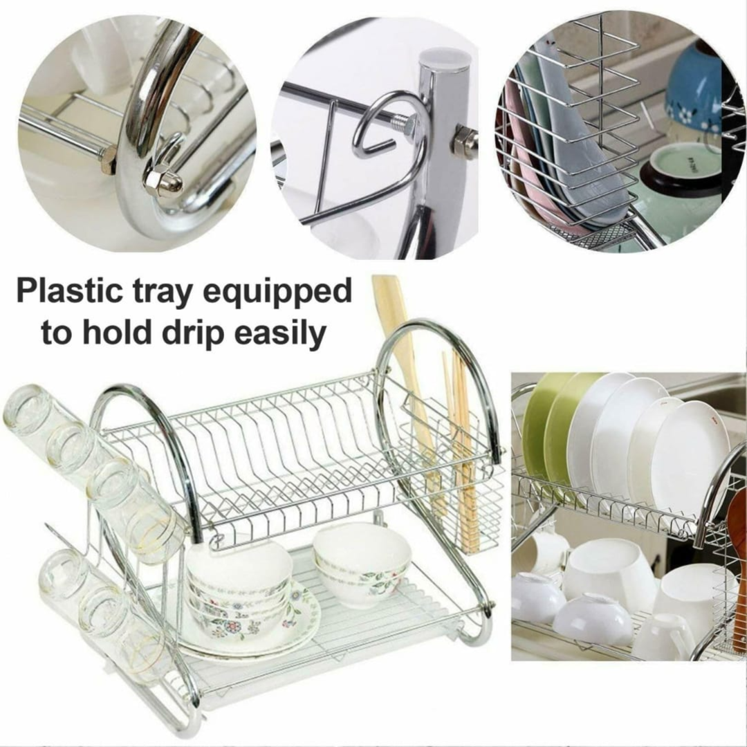 2 Layer Dish Drainer Rack