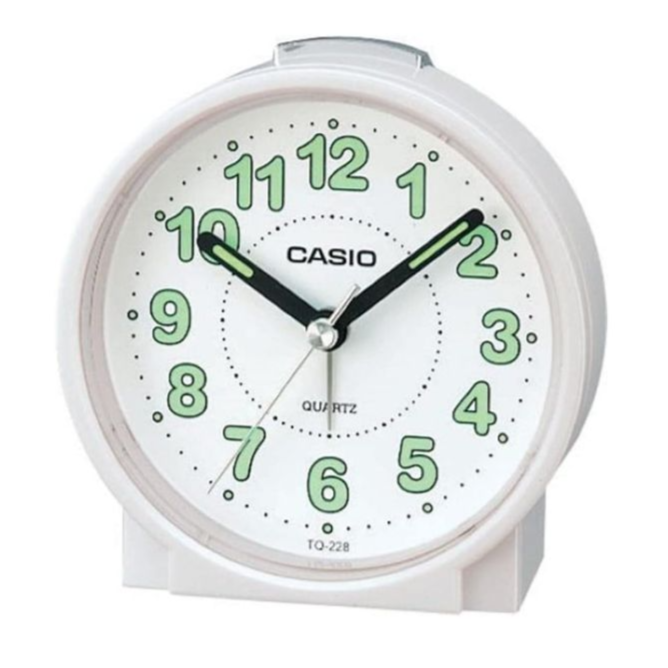 Casio Round Travel Table Top Alarm Clock Tq228-7Df