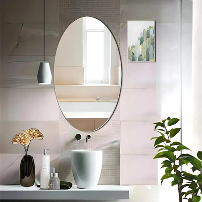 Adhesive Mirror Wall Sticker, Oval Shape Small