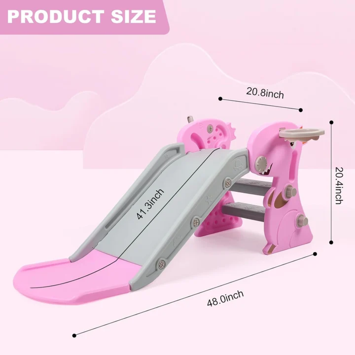 Foldable Kids Baby Toddler Slide With Climbing Step