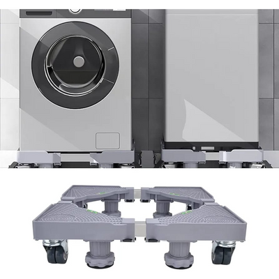 Washing Machine Adjustable Stand Base Shelf, Fridge Stand with Locking Wheels