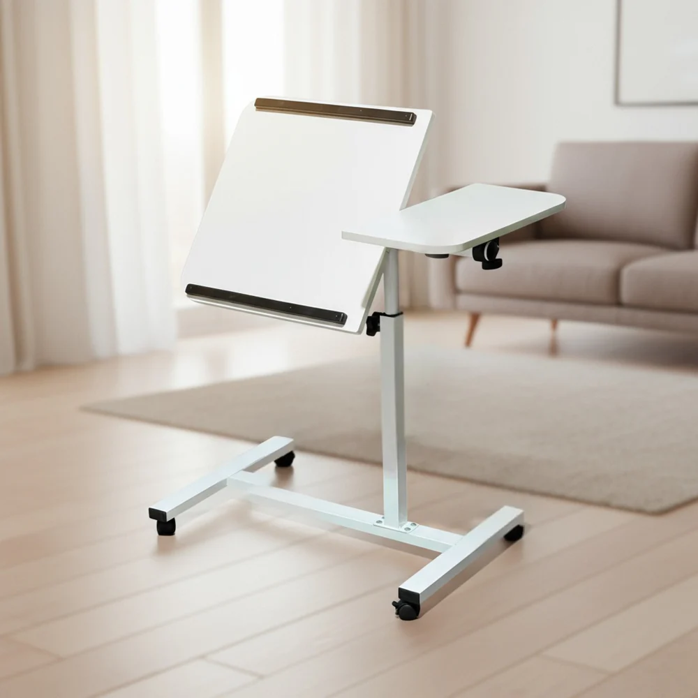 Rolling Laptop Desk with Wheels Adjustable