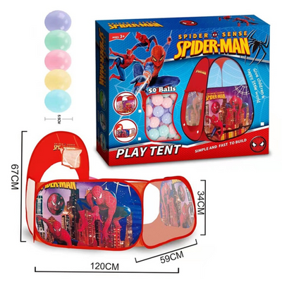 Spiderman Indoor & Outdoor Kids Play Tent With 50 Balls