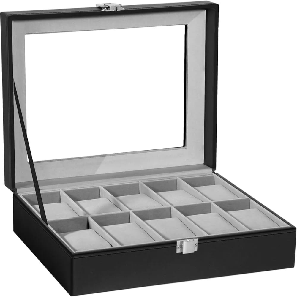Watch Box Organizer Leather 10 Slots