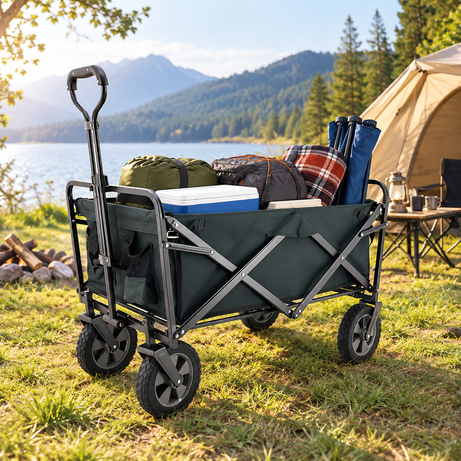 Outdoor Trolley - Foldable Beach Heavy Duty  Wagon Trolley