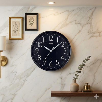 Casio Wall Clock Analog Iq-05-1Df Black