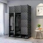 Wardrobe 12 Cube With Shoe Rack Black