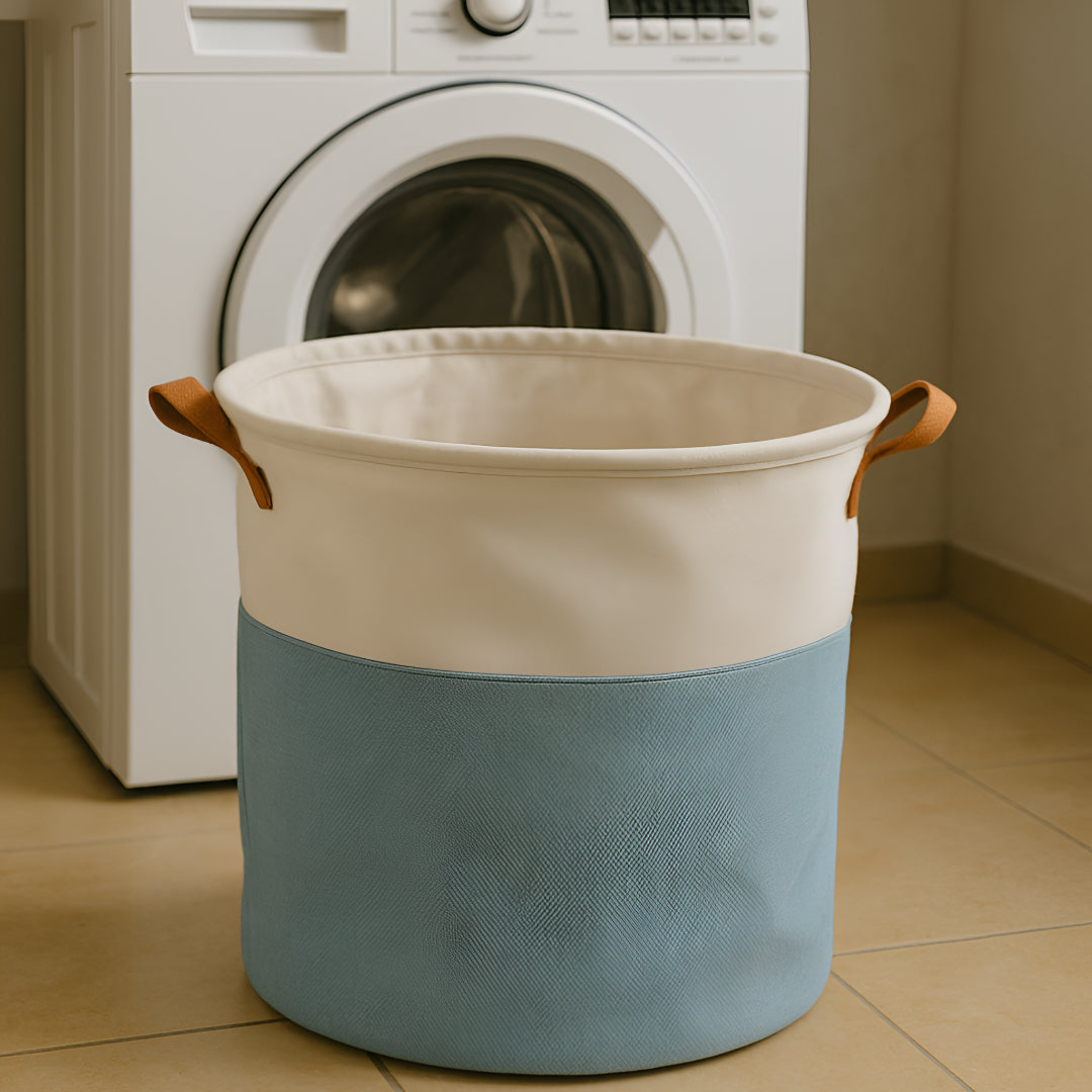 Foldable Laundry Basket Round Fabric