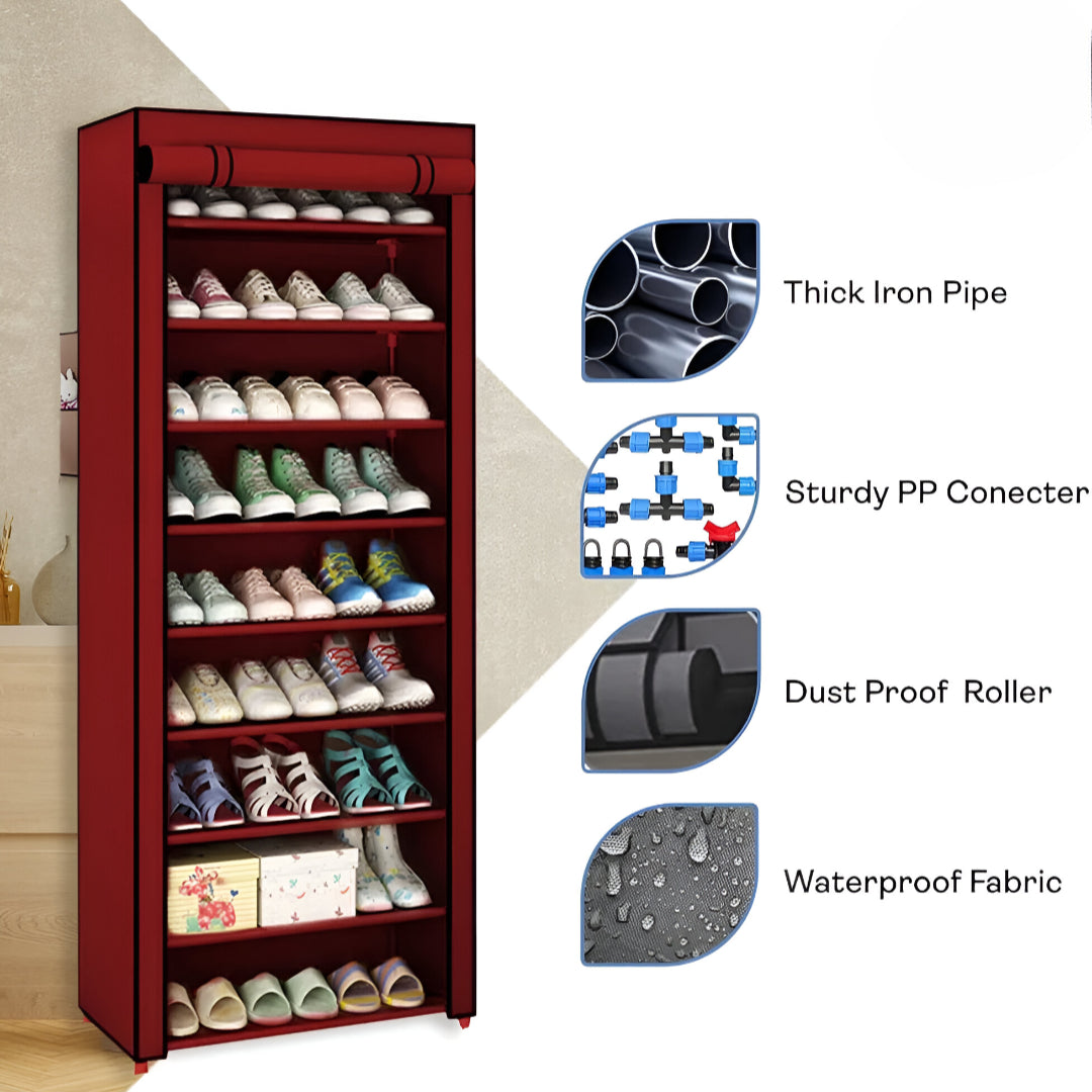 Zipper Shoe Rack 10 Layer
