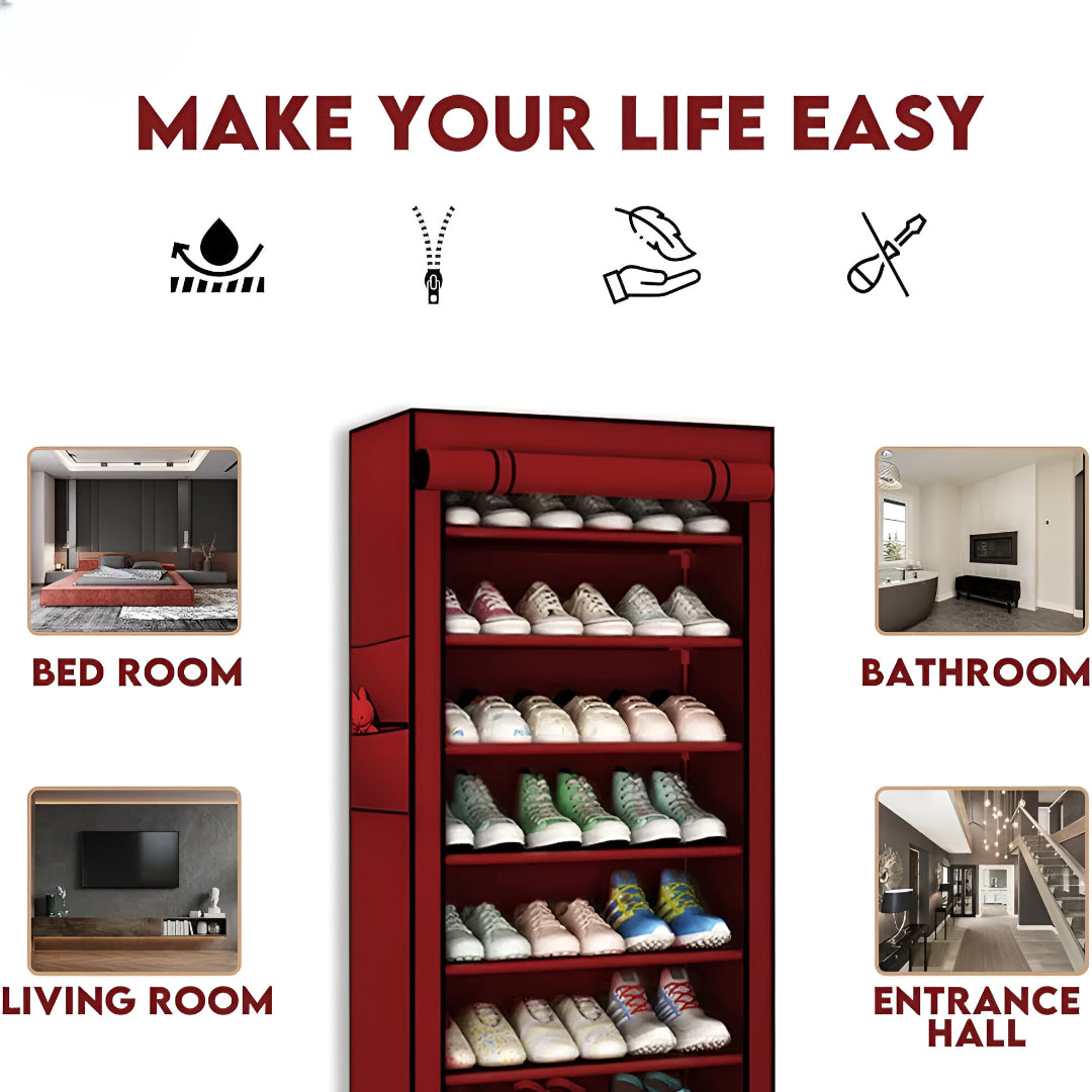 Zipper Shoe Rack 10 Layer