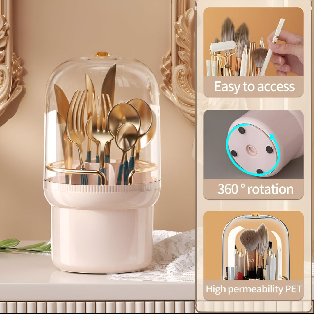 Makeup Brush Holder Organizer with Lid Dustproof
