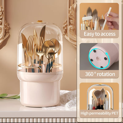Makeup Brush Holder Organizer with Lid Dustproof